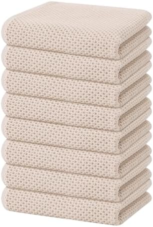 Homaxy 100% Cotton Waffle Weave Kitchen Dish Towels 8-Pack, Beige by Homaxy