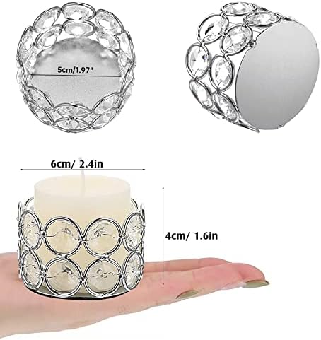 Silver Crystal Tealight Candleholders - Pack of 10 Tea Lamp Candle Holders - Image 5