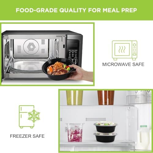 Meal Prep Containers, 50Pack 24oz Round To Go Bowls with Lids - Image 3