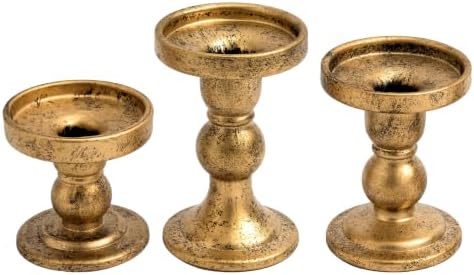 Glass Candle Holders Set of 3 for Pillar and Taper Candles by Vzexrd