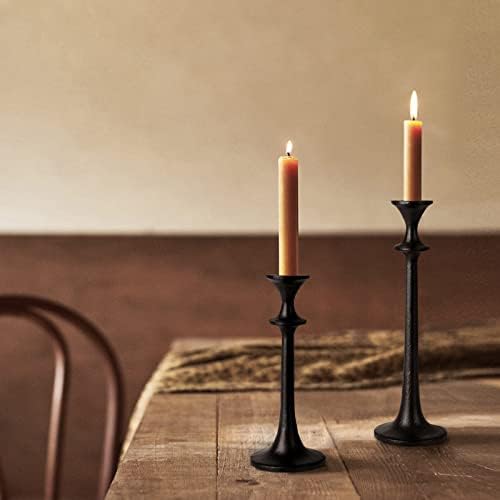 Black Iron Taper Candle Holder - Set of 3 Decorative Candle Stand - Image 7