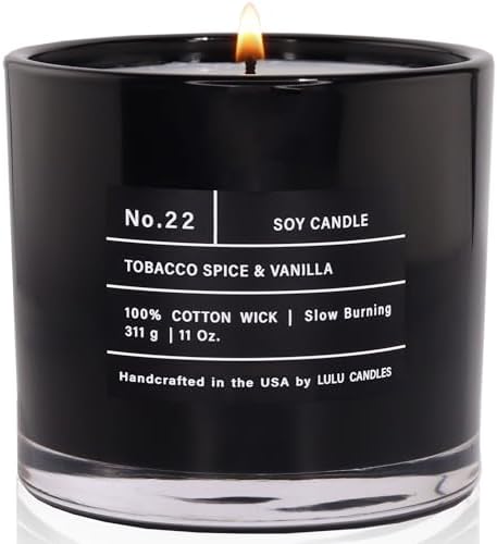 Lulu Candles | Tobacco, Spice & Vanilla | Luxury Scented Soy Jar Candle | Hand Poured in The USA | Highly Scented & Long Lasting |11 Oz. by LULUCANDLES