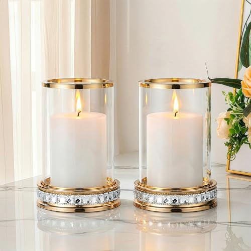 2pcs Hurricane Candle Holder, Pillar Candle Holders with Clear Glass Sleeve - Image 5