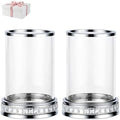 2pcs Hurricane Candle Holder, Pillar Candle Holders with Clear Glass Sleeve by DOUNX