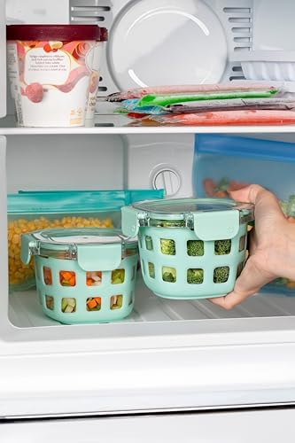 Ello Duraglass 2 Cup Glass Storage Containers with Lids, 2 Pack, Yucca - Image 2