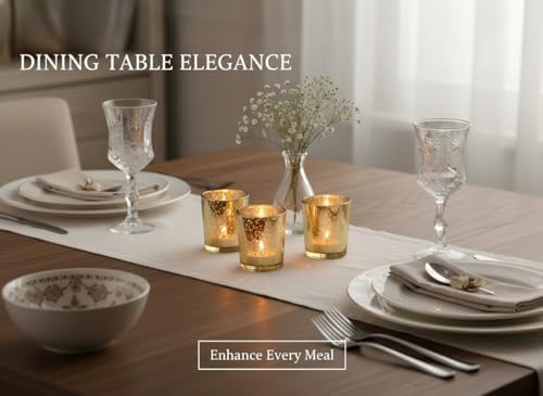 LETINE 6pcs Gold Votive Candle Holders – Tea Light Candles Holder & Standard Votive Size for Regular Votive Candles – Candle Holder for Home Decor, Garden Party Decorations, Engagement Table Decor - Image 4