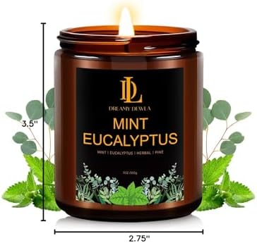 Mint Eucalyptus Candles, Mint Eucalyptus Scented Candle, Mother's Day Candle Gifts for Women, Soy Candles for Home Scented, 7oz 50 Hours Burn - Image 7
