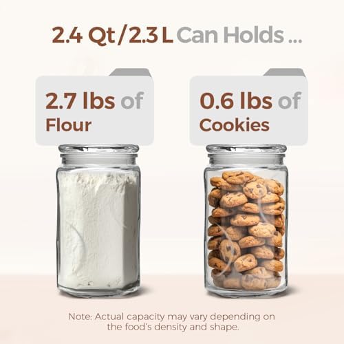ComSaf Large Square Glass Pantry Jar with Lid 78 oz Wide Mouth - Image 3