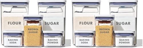 OXO Good Grips Piece Prelabeled Baking POP Container Set, 8 Piece Set (Pack of 2) by Unknown