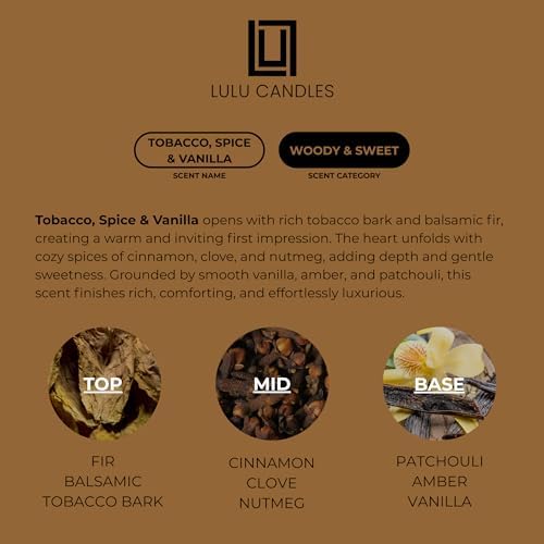 Lulu Candles | Tobacco, Spice & Vanilla | Luxury Scented Soy Jar Candle | Hand Poured in The USA | Highly Scented & Long Lasting (9 Oz. 2 Pack) - Image 2