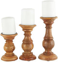 Deco 79 Mango Wood Candle Holders, Set of 3, 10", 8", 6"H, Brown by Unknown