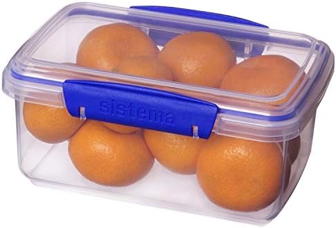 Sistema KLIP IT Rectangular Collection Food Storage Container, 33.8 oz./1 L, Clear/Blue, 2 Count - Image 2