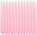 YOROXRG 24 Pack Pink Taper Candles, 7-8 Hours Burn Time, Unscented, Smokeless and Dripless, 0.75 x 10 Inch Dinner Candle Set for Valentine's Day,Household, Wedding, Party and Home Décor Candlesticks by YOROXRG