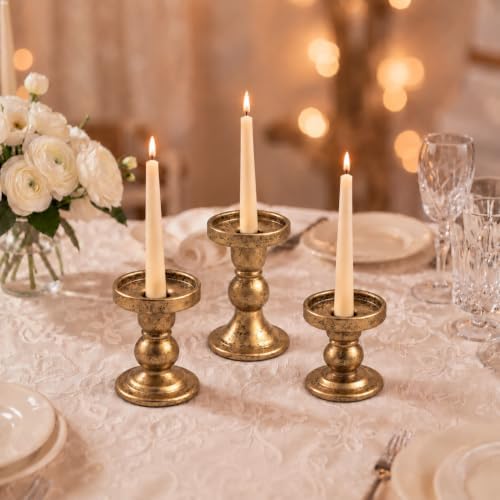 Glass Candle Holders Set of 3 for Pillar and Taper Candles - Image 6