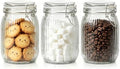 ComSaf Ribbed Glass Pantry Jars with Airtight Lids 34 oz 3 Pack Coffee by ComSaf