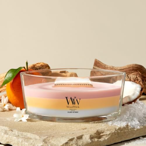 WoodWick Island Getaway Trilogy Tri-Scented Candle, Crackling Wick, 16oz - Image 2