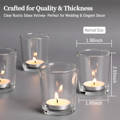 LETINE Clear Glass Tea Light Holders Set of 6 - Votive Candle Holders for Weddings, Events, Home, Bridal Shower, Birthday, Christmas, Party Table Decor and Centerpieces - Image 2