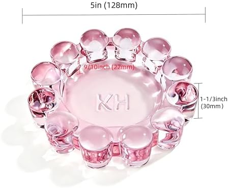 Chic Pink Bubble Glass Candle Dish – Modern Clear Glass Candle Holder for Tealights & Diffusers, Decorative Tray for Home & Tabletop Decor（1 Pack） - Image 2
