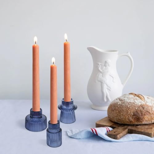 Vixdonos Glass Candlestick Holders Tealight Candle Holders for Table Centerpieces, Wedding Decor and Dinner Party (6 Pcs, Dark Blue) - Image 6