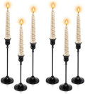 6pcs Black Candle Holder, Black Candlestick Holders Taper Candle Holders for Pillar Candles Sticks Holder Decor Halloween Christmas Decorations Candle Stick Holder Candelabros para Centros de Mesa by Unknown