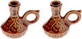 Set of 2 Ceramic Candleholders for Danilovo Slim Taper Candles, Orthodox Candleholders, for Candles up to Diameter 2/5 Inches (Brown) by Danilovo