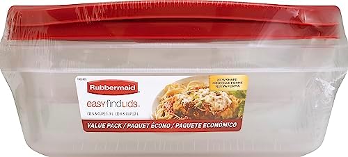Rubbermaid 5.5 Cup and 8.5 Cup Easy Find Lid Containers Value Pack by Rubbermaid