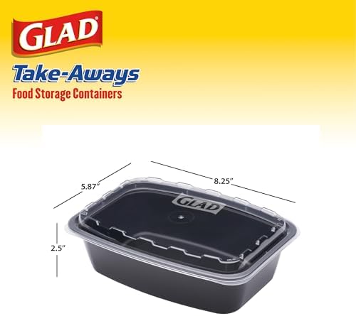 Glad Take-Aways 30-Pack Snap-Seal, Dishwasher and Freezer Safe, Reusable Food Storage Bento Box, Meal Prep Containers, Made in North America (38 oz, BPA Free) - Image 4