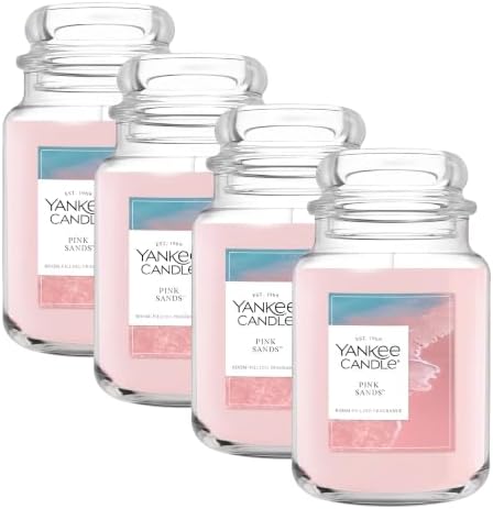 Yankee Candle Pink Sands Scented Candle, 22oz Large Jar with up to 150 Hour Burn Time, Giftable, Birthdays (Pack of 4) by YankeeCandle