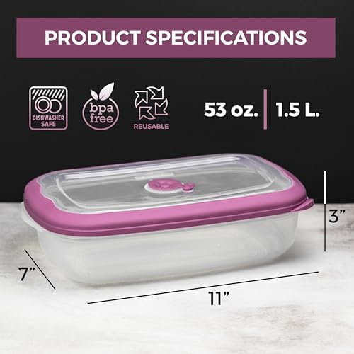 Tribello Plastic Food Storage Containers With Lids - 53 Oz Airtight Container Box For Food Storage, Meal Prep, Freezer, Microwave And Dishwasher Safe, Steam Vent Lids, BPA-Free - 3 Pack - Image 2