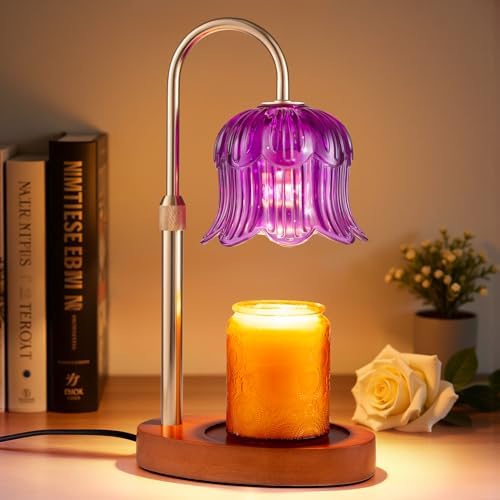 Candle Warmer Lamp Adjustable Timer Electric－Purple Flower-Shaped Wax lamp by Unknown