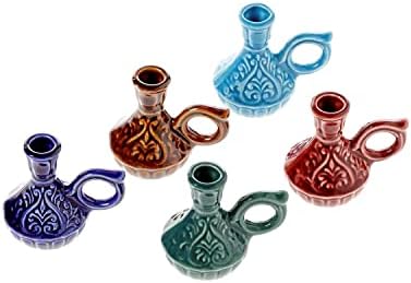 Set of 2 Ceramic Candleholders for Danilovo Slim Taper Candles, Orthodox Candleholders, for Candles up to Diameter 2/5 Inches (Brown) - Image 5
