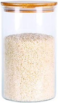 Glass Rice Storage Containers, 60 FL OZ (1800ml) Kitchen Food Jars with Airtight Lid, Stackable Clear Pantry Canister for Coffee Bean, Pet Treat, Flour, Loose Tea and More by LEAVES+AND+TREES+Y