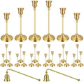 24PCS Brass Gold Taper Candle Holders Set, Metal Candlestick Holders by Ovveroche