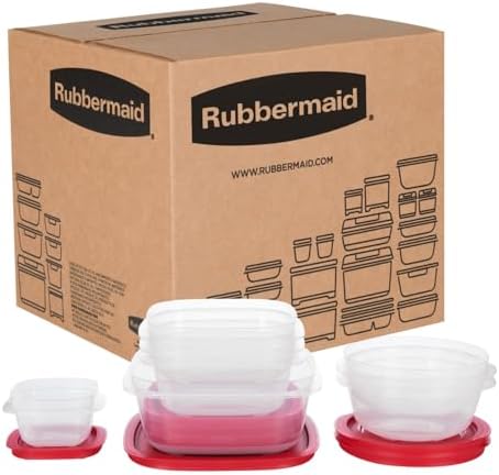 Rubbermaid EasyStore Square and Round Containers, 14-Piece Set, Food Storage Containers, Food Storage Containers with Lids by Rubbermaid