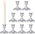 Candlestick Holders Taper Candle Holders, 9PCS Silver Candle Holder Set for Table Centerpiece, Vintage Candle Stand for Table Centerpieces, Home Decor,Weddings,Festival and Parties by DECKALY