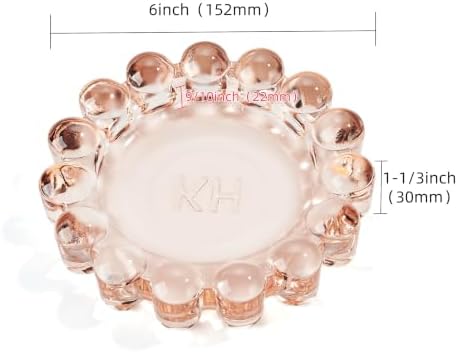 Chic Orange Bubble Glass Candle Dish – Modern Clear Glass Candle Holder for Tealights & Diffusers, Decorative Tray for Home & Tabletop Decor（1 Pack） - Image 2