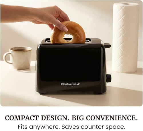 Elite Gourmet 2-Slice Cool-Touch Toaster, 1.25" Extra-Wide Slots, 6 Shades - Image 6