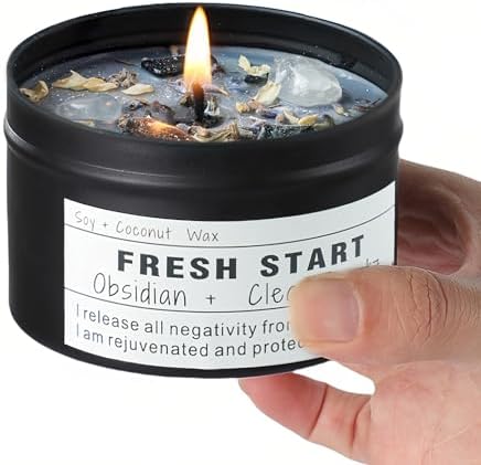 Crystal Candles, Healing Magic Candles, Mind-Body Meditation, Gifts to Encourage Women, New Job Gifts.(Fresh Start) by Unknown