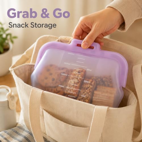 JOCXSPI Magnetic Fast Seal Reusable Silicone Food Storage Bag, 68 oz - Image 5