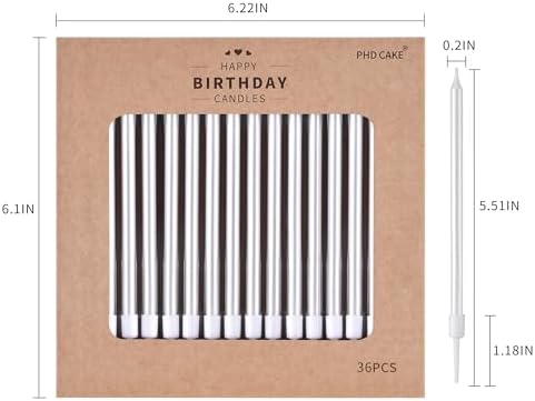 PHD CAKE 36-Count Pearl White Long Thin Birthday Candles, Cake Candles, Birthday Parties, Wedding Decorations, Party Candles - Image 5