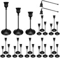 24PCS Brass Black Taper Candle Holders Set, Vintage Candlestick Holders by Ovveroche