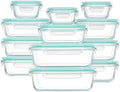 Vtopmart 12 Pack Glass Food Storage Containers with Lids Green by Vtopmart