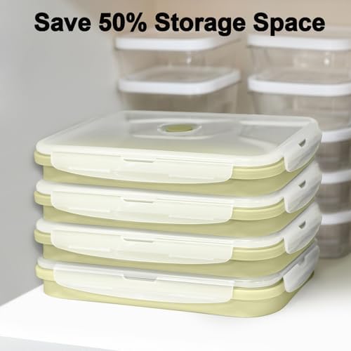 Collapsible Food Storage Containers with Airtight Lid 40.5oz 4 Pack - Image 2