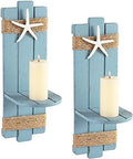 SOMTO Beach Starfish Wall Candle Sconces Decor,Ocean Themed Wall-Mount Candle Holders, Coastal Farmhouse Nautical Rustic Decorations for Bathroom, Living Room, Dining Room and Office, Set of 2 by SOMTO