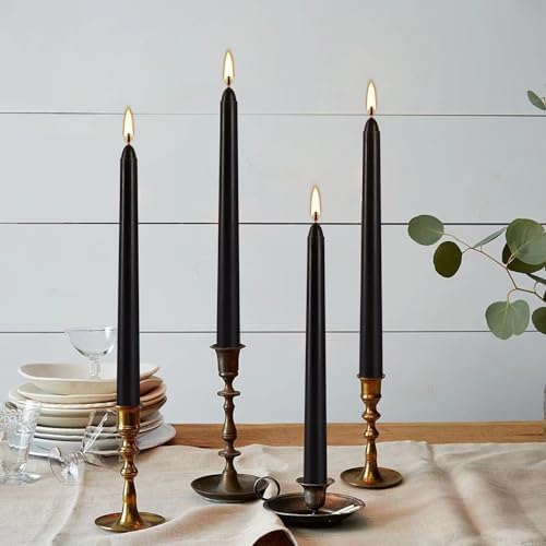YOROXRG 24 Pack Black Taper Candles, 7-8 Hours Burn Time, Unscented, Smokeless and Dripless, 0.75 x 10 Inch Dinner Candle Set for Halloween, Household, Wedding, Party and Home Décor Candlesticks - Image 3