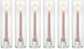 NUPTIO Taper Candle Holders for Centerpiece: Ribbed Hurricane Glass Candlestick Holder - Set of 6 Windproof Fluted Candle Stick Stand for Fall Thanksgiving Christmas Decor by Nuptio