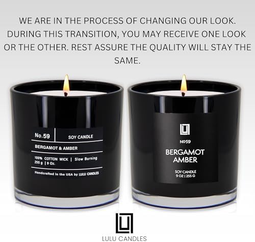 Lulu Candles Bergamot & Amber Luxury Scented Soy Candle, 9 Oz - Image 3