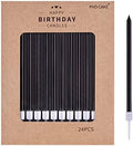 PHD CAKE Black Long Thin Birthday Candles, Cake Candles, Birthday Parties, Wedding Decorations, Party Candles by PHDCAKE