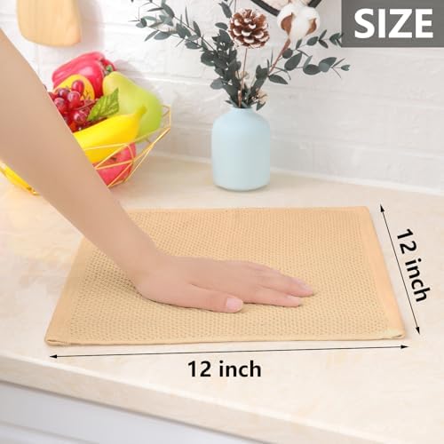 Homaxy 100% Cotton Waffle Weave Kitchen Dish Cloths 6-Pack, Apricot - Image 5