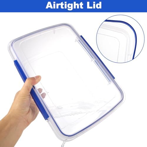 2 Pcs Large Food Storage Containers with Airtight Lid, 5.5L Reusable Meal Prep Container, Food-Grade Plastic Bread Box for Homemade Bread, Cookies, Food - Image 5